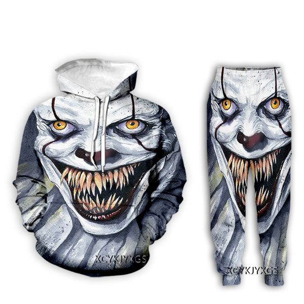 новые мужчины / womens stephen king's it - pennywise смешные 3d print fashion tracksuits hip hop толстовка и брюки 2 шт набор толстовок z20, Gray
новые мужчины / womens stephen king's it - pennywise смешные 3d print fashion tracksuits hip hop толстовка и брюки 2 шт набор толстовок z20, Gray