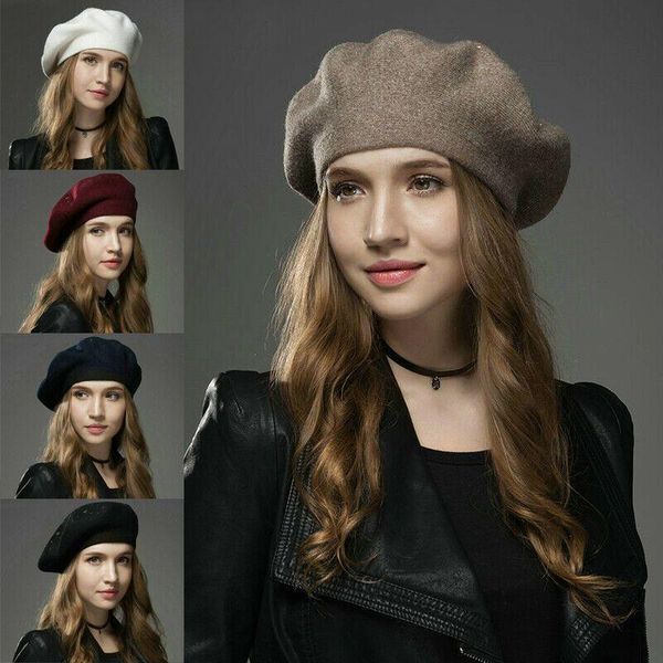 women ladies vintage winter warm wool cap felt french beret beanie elegant hat, Blue;gray
women ladies vintage winter warm wool cap felt french beret beanie elegant hat, Blue;gray