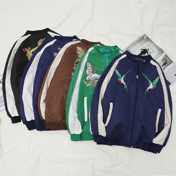 japanese embroidery color matching baseball uniform men women couples chinese style jacket coat loose casual students outerwear1, Black;brown
japanese embroidery color matching baseball uniform men women couples chinese style jacket coat loose casual students outerwear1, Black;brown