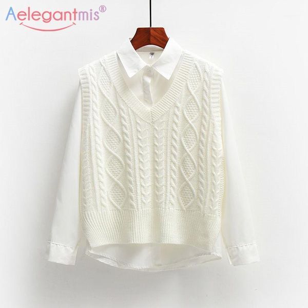 aelegantmis 7 color knitted vest women casual basic preppy twist oversize korean vintage waistcoat female sleeveless coat jumper1, Black;white
aelegantmis 7 color knitted vest women casual basic preppy twist oversize korean vintage waistcoat female sleeveless coat jumper1, Black;white