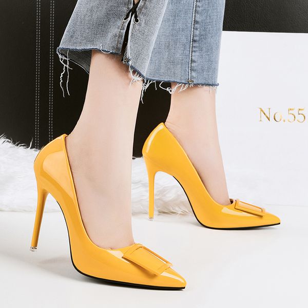 fetish women high heels bombs yellow scarpin women's party stylish office lady in leather shoes 85h9, Black
fetish women high heels bombs yellow scarpin women's party stylish office lady in leather shoes 85h9, Black