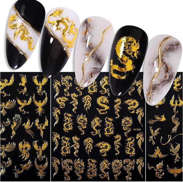 new nail art laser 3d stickers dragon phoenix gold colorful waterproof sticker decals self adhensive holographic manicure decorations, Black
new nail art laser 3d stickers dragon phoenix gold colorful waterproof sticker decals self adhensive holographic manicure decorations, Black
