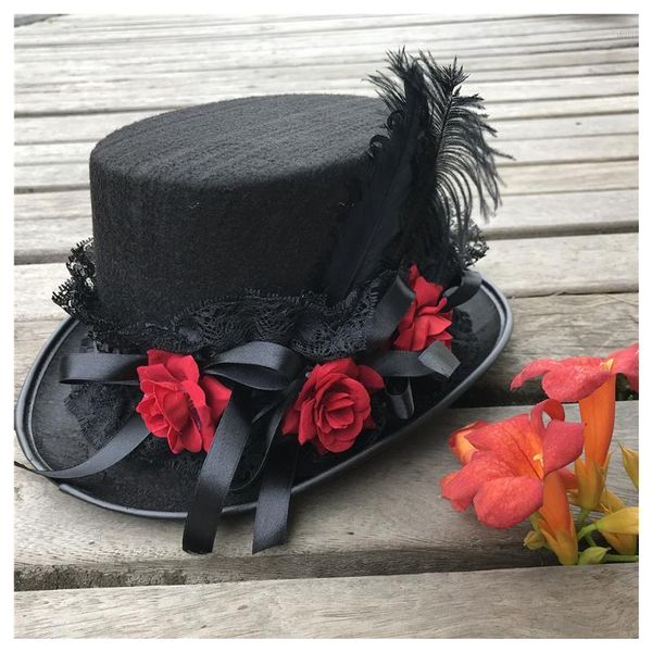 women new retro handmade steampunk hat with flowers and lace ribbon stage magic hat party size 57cm steampunk1, Blue;gray
women new retro handmade steampunk hat with flowers and lace ribbon stage magic hat party size 57cm steampunk1, Blue;gray