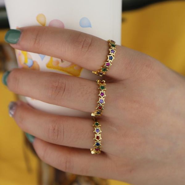 rainbow cz star engagmenet band ring fashion gold color colorful cubic zirconia christmas gift jewelry, Golden;silver
rainbow cz star engagmenet band ring fashion gold color colorful cubic zirconia christmas gift jewelry, Golden;silver