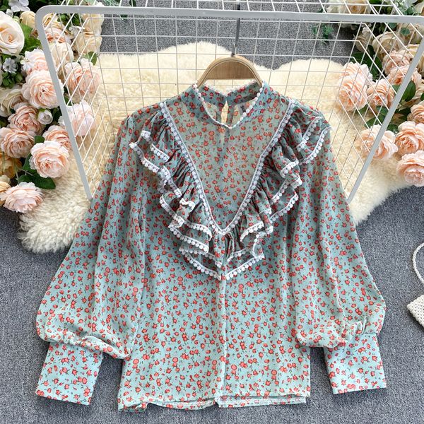 2021 new floral female singriny blouse puff collar sleeves frilly autumn boho impression loose blouses 4gg9, White
2021 new floral female singriny blouse puff collar sleeves frilly autumn boho impression loose blouses 4gg9, White