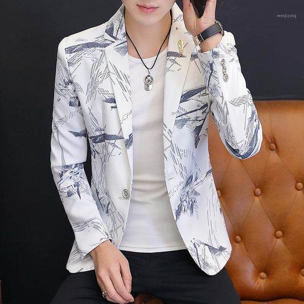 hoho 2020 autumn men's casual suit youth printed slim-fit long-sleeved blazer1, White;black
hoho 2020 autumn men's casual suit youth printed slim-fit long-sleeved blazer1, White;black