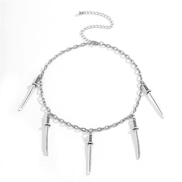 10 шт. / лот европейский панк-стиль кисточки chokers ретро-сплав меча кулон ожерелья для женщин белый k уличные ключицы цепи ювелирных издел, Silver
10 шт. / лот европейский панк-стиль кисточки chokers ретро-сплав меча кулон ожерелья для женщин белый k уличные ключицы цепи ювелирных издел, Silver