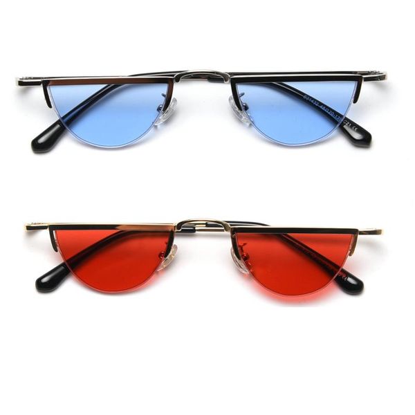 sunglasses fashion small round men women vintage metal semi-rimless ocean lens blue red sun glasses uv400 nx, White;black
sunglasses fashion small round men women vintage metal semi-rimless ocean lens blue red sun glasses uv400 nx, White;black
