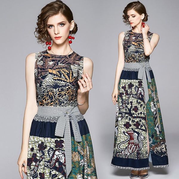 casual dresses fashionable women's belt waist slimming sleeveless printed two-piece dress, Black;gray
casual dresses fashionable women's belt waist slimming sleeveless printed two-piece dress, Black;gray