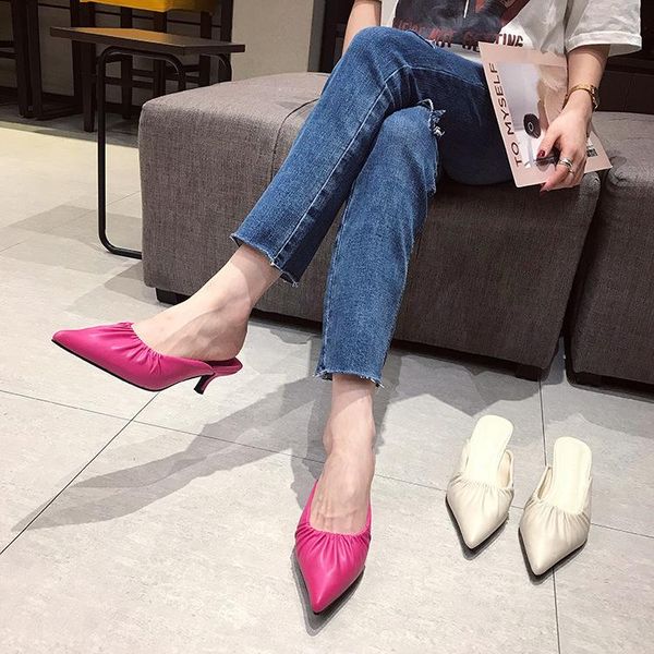 med slippers women summer cover toe high-heeled shoes lady slides low pantofle pointed thin 2021 basic rome pu rubber fabric, Black
med slippers women summer cover toe high-heeled shoes lady slides low pantofle pointed thin 2021 basic rome pu rubber fabric, Black