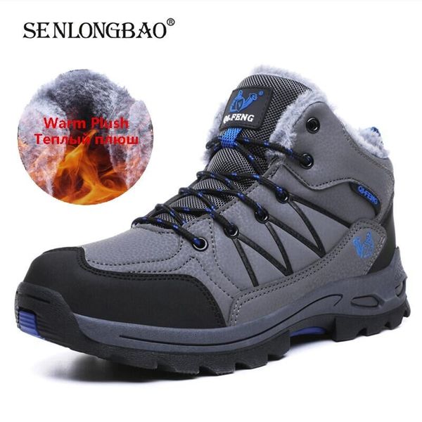 brand winter men's snow warm plush men waterproof leather sneakers outdoor male hiking boots work shoes 201128, Black
brand winter men's snow warm plush men waterproof leather sneakers outdoor male hiking boots work shoes 201128, Black