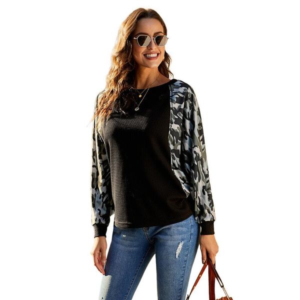 women's hoodies & sweatshirts sweatshirt women autumn fashion camouflage full sleeve stitching casual o-neck pullover lady clothing fe, Black
women's hoodies & sweatshirts sweatshirt women autumn fashion camouflage full sleeve stitching casual o-neck pullover lady clothing fe, Black