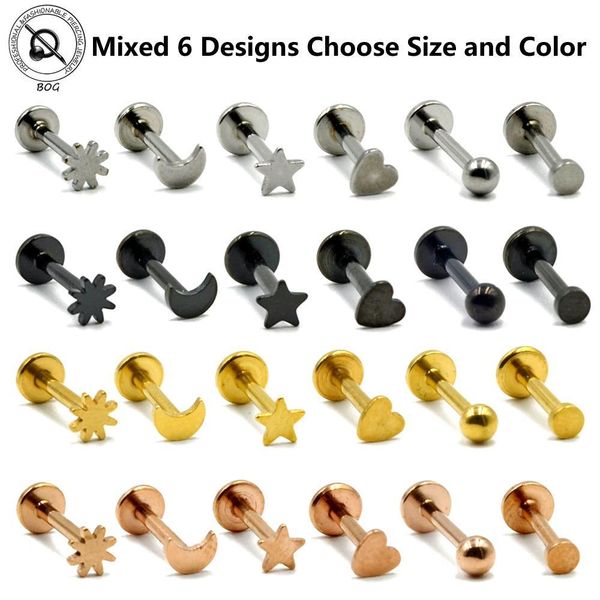bog-6pcs mix 6 designs 316l surgical steel labrets stud ring ear tragus cartilage ball lip ring earrings body piercing jewelry q jlltne, Silver
bog-6pcs mix 6 designs 316l surgical steel labrets stud ring ear tragus cartilage ball lip ring earrings body piercing jewelry q jlltne, Silver