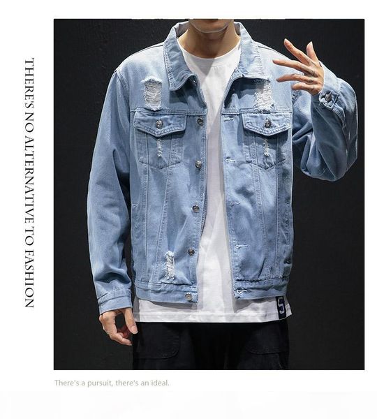septhydrogen fashion brand men light blue denim jackets holes jean streetwear casual denim coats men cotton outwear slim denim jackets, Black;brown
septhydrogen fashion brand men light blue denim jackets holes jean streetwear casual denim coats men cotton outwear slim denim jackets, Black;brown