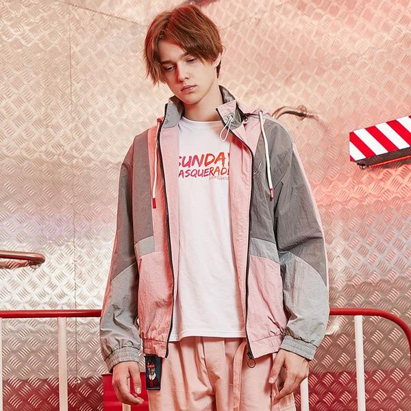 2020 harajuku mens jacket men hip hop hooded windbreaker jacket vintage pink color block hoodie streetwear men cardigan jackets, Black;brown
2020 harajuku mens jacket men hip hop hooded windbreaker jacket vintage pink color block hoodie streetwear men cardigan jackets, Black;brown