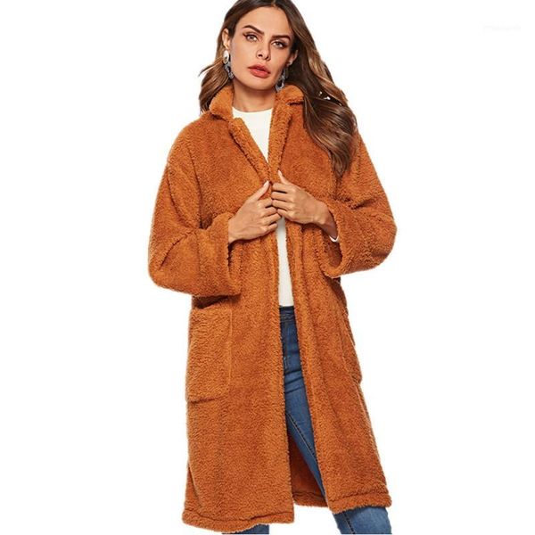 women faux fur coat 2018 autumn winter long section plush overcoat fashion brown large pockets thick warm jacket outerwear1, Black
women faux fur coat 2018 autumn winter long section plush overcoat fashion brown large pockets thick warm jacket outerwear1, Black