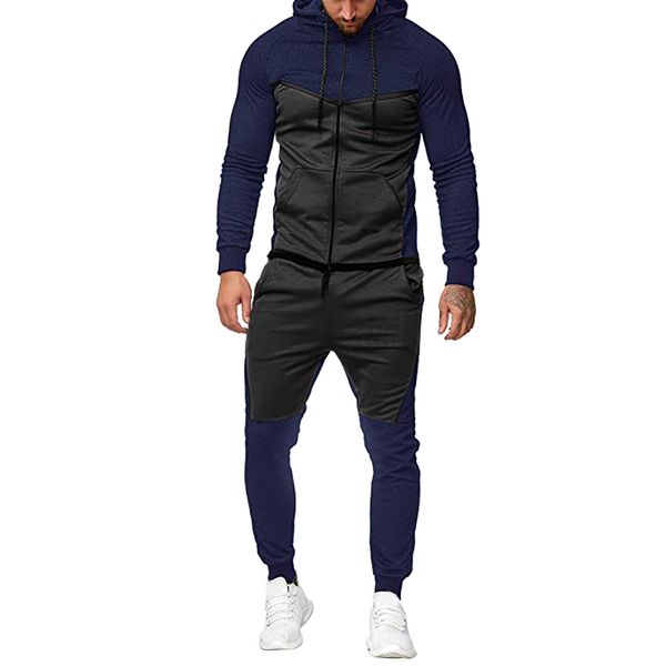men sweatsuits contrast color mens tracksuits 2020fw jacket + joggers running outerwear men's outfits active sport sets, Gray
men sweatsuits contrast color mens tracksuits 2020fw jacket + joggers running outerwear men's outfits active sport sets, Gray