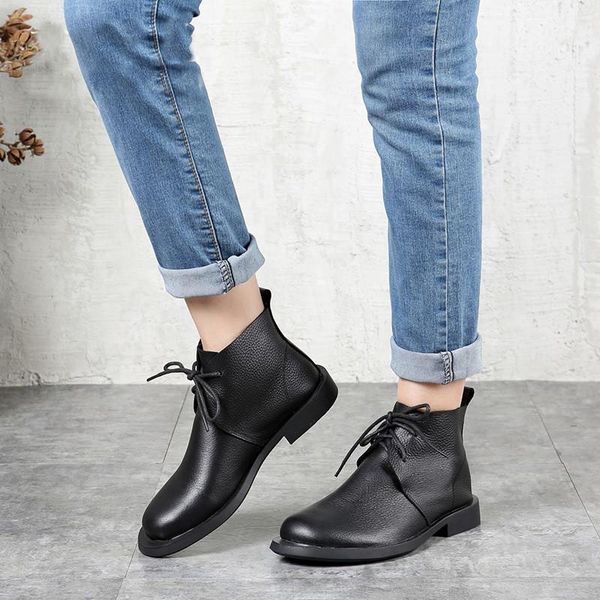 genuine leather women's boots preppy style flat heels women flat heels shoes new spring autumn black footwear size 35 40
genuine leather women's boots preppy style flat heels women flat heels shoes new spring autumn black footwear size 35 40