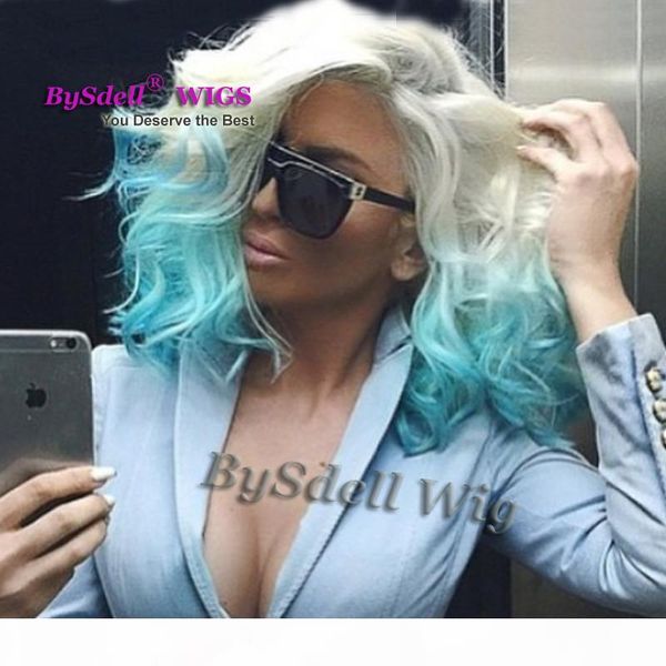 new arrival synthetic short wavy bob wig low deep curly wave white blonde ombre blue color hair lace front wigs for woman, Black
new arrival synthetic short wavy bob wig low deep curly wave white blonde ombre blue color hair lace front wigs for woman, Black