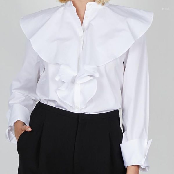 early autumn women white shirt simple lady office ruffles stand-up collar blouse silhouette cotton long-sleeved shirts
early autumn women white shirt simple lady office ruffles stand-up collar blouse silhouette cotton long-sleeved shirts