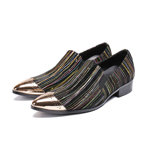 new style men fashion pointed toes increase genuine leather personality mixed color stripe spring autumn maroon shoes, Black
new style men fashion pointed toes increase genuine leather personality mixed color stripe spring autumn maroon shoes, Black