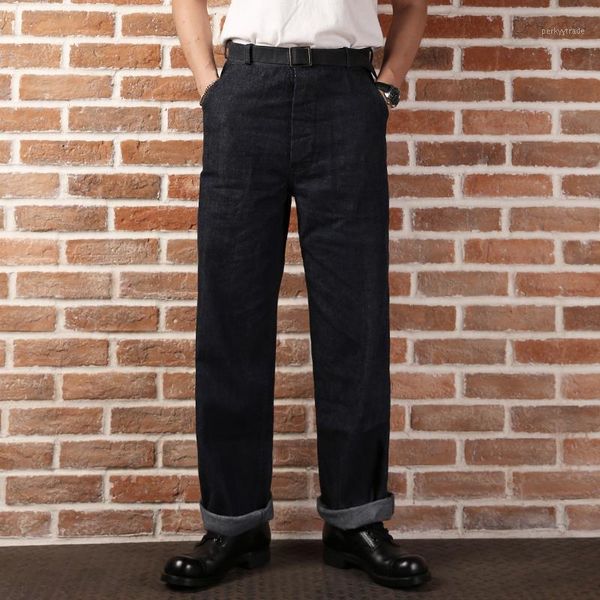 men's jeans 9oz casual straight high waist pants mans usn dungarees vintage denim jean1, Blue
men's jeans 9oz casual straight high waist pants mans usn dungarees vintage denim jean1, Blue