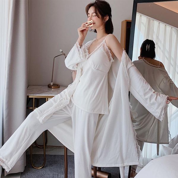 women's sleepwear autumn winter pajamas for women pyjamas warm v-neck pijama mujer 3 piece sets kimono robe, Black;red
women's sleepwear autumn winter pajamas for women pyjamas warm v-neck pijama mujer 3 piece sets kimono robe, Black;red