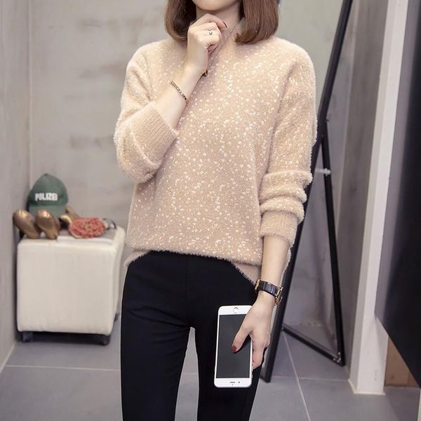 women's sweaters 2021 autumn winter fashion mink cashmere sweater women plus size xxxxl female loose long-sleeve pullover, White;black
women's sweaters 2021 autumn winter fashion mink cashmere sweater women plus size xxxxl female loose long-sleeve pullover, White;black