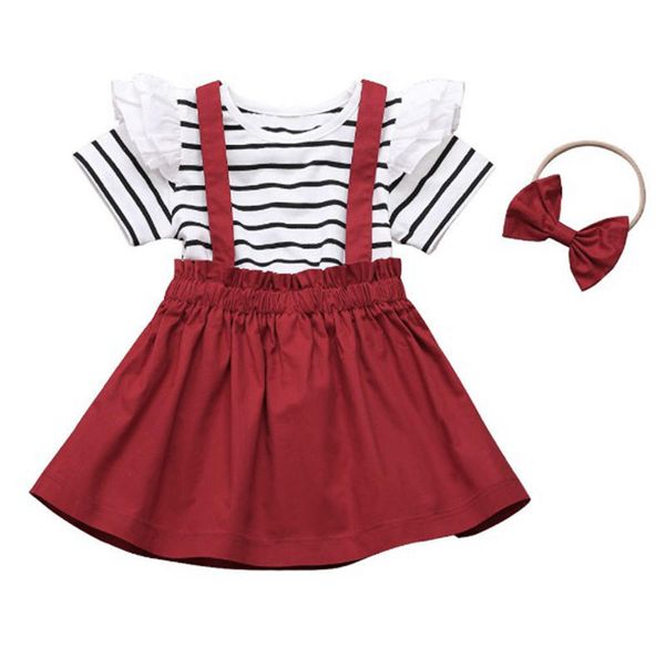 2021 new children clothes set short sleeve striped tshirt with skirts and headband 3pcs baby girl clothing outfits lovely suit, White
2021 new children clothes set short sleeve striped tshirt with skirts and headband 3pcs baby girl clothing outfits lovely suit, White