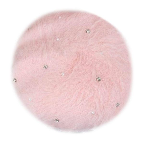 french style women winter fuzzy plush beret cap rhinestone faux pearl embellished solid color painter pumpkin beanie hat, Blue;gray
french style women winter fuzzy plush beret cap rhinestone faux pearl embellished solid color painter pumpkin beanie hat, Blue;gray