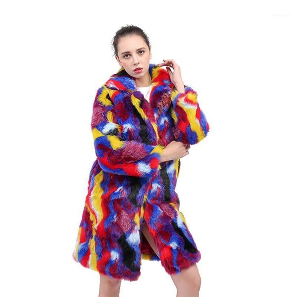 winter colorful faux fur jacket thick warm long windbreaker plush fake fur coat women ourwear clothing plus size1, Black 
winter colorful faux fur jacket thick warm long windbreaker plush fake fur coat women ourwear clothing plus size1, Black