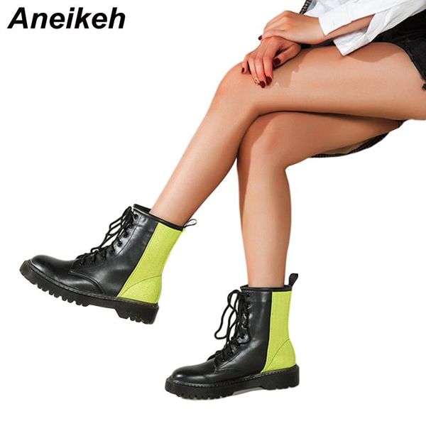 aneikeh 2020 autumn women shoes pu round toe boots square heels mixed colors mid-calf riding equestrian black-green size 36-40
aneikeh 2020 autumn women shoes pu round toe boots square heels mixed colors mid-calf riding equestrian black-green size 36-40