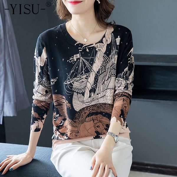 women's sweaters yisu autumn winter sweater women loose pullover knitted fashion print long sleeve jumper o-neck, White;black
women's sweaters yisu autumn winter sweater women loose pullover knitted fashion print long sleeve jumper o-neck, White;black
