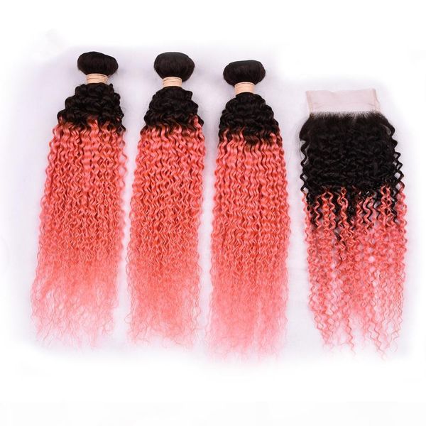 ombre hair weft peruvian kinky curly 1b pink human hair bundles with 4*4 lace closure length 8inch to 30inch, Black;brown
ombre hair weft peruvian kinky curly 1b pink human hair bundles with 4*4 lace closure length 8inch to 30inch, Black;brown