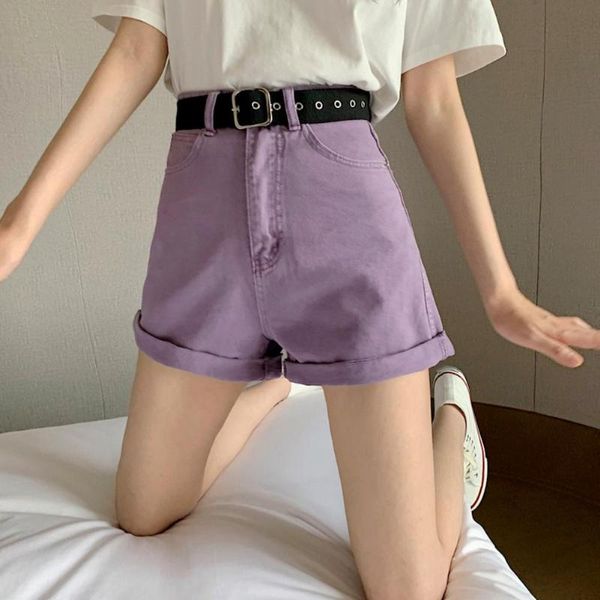 women's shorts women loose high waist wide leg roll hem pockets short pants with belt, White;black
women's shorts women loose high waist wide leg roll hem pockets short pants with belt, White;black