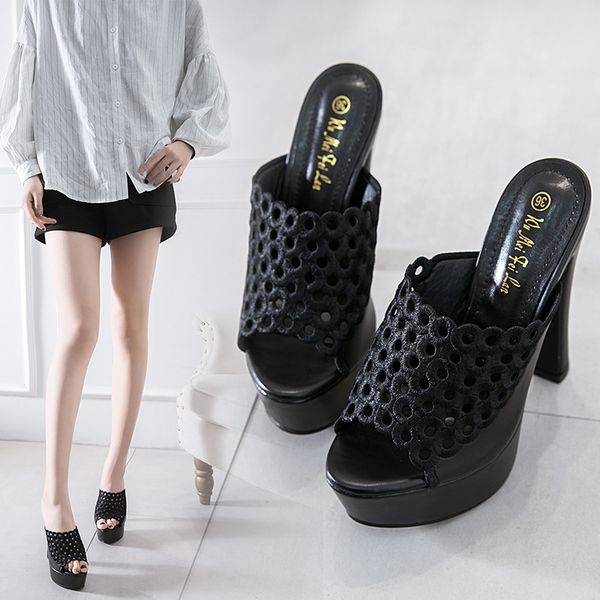 new high-heeled thick-heeled sandals and slippers with fish mouth waterproof women's shoes qm639-3, Black
new high-heeled thick-heeled sandals and slippers with fish mouth waterproof women's shoes qm639-3, Black