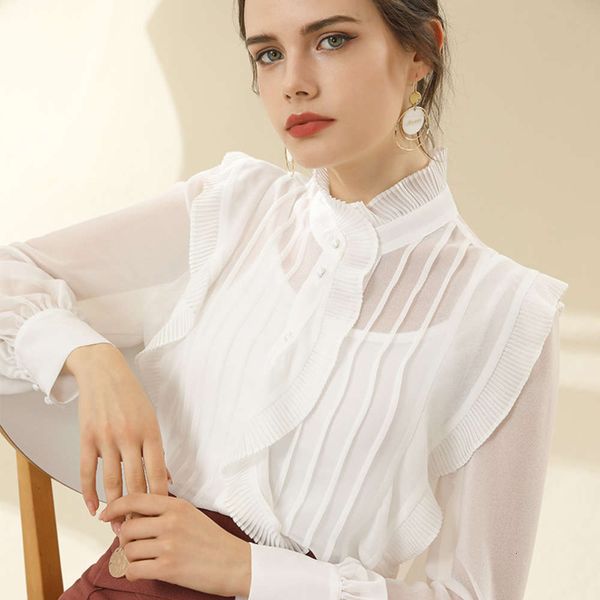 2021 spring new celebriti perspective stand collar long sleeve temperament niche dign chiffon shirt girl, White
2021 spring new celebriti perspective stand collar long sleeve temperament niche dign chiffon shirt girl, White