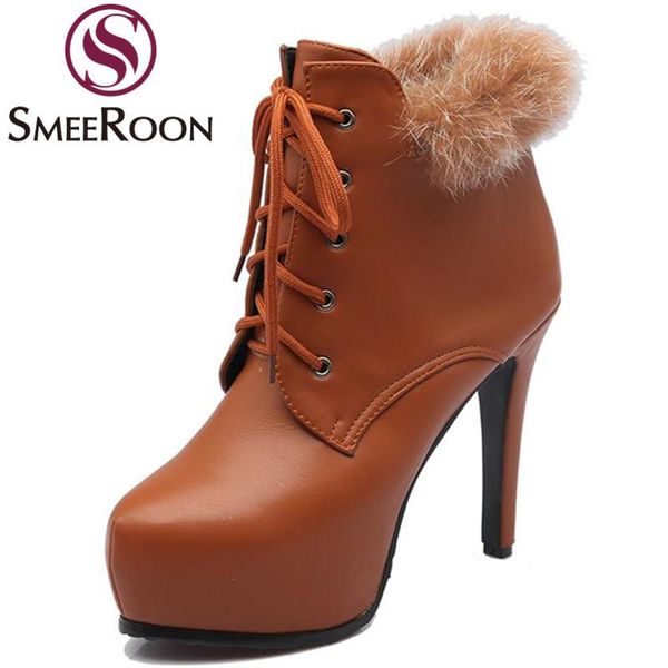 boots smeeroon woman ankle lace up fur formal occasions pointed toe winter comfortable high thin heels women's shoes, Black
boots smeeroon woman ankle lace up fur formal occasions pointed toe winter comfortable high thin heels women's shoes, Black