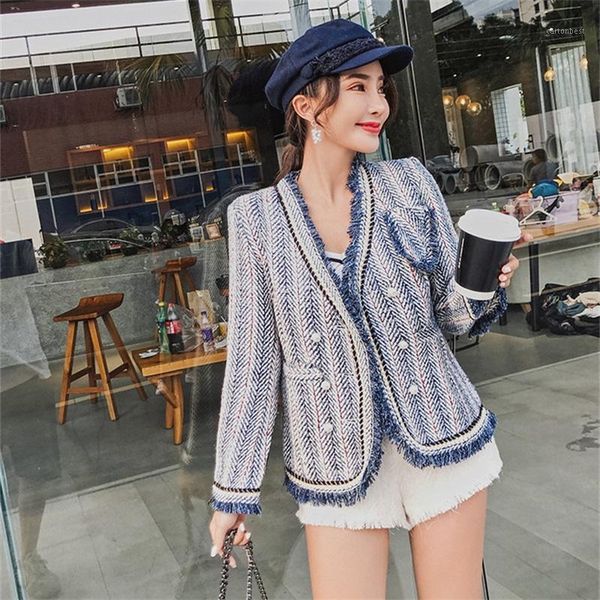 women's jackets fashion striped tweed jacket coat autumn winter women fringed trim long sleeves woolen coats keep warm outwear windbrea, Black;brown
women's jackets fashion striped tweed jacket coat autumn winter women fringed trim long sleeves woolen coats keep warm outwear windbrea, Black;brown