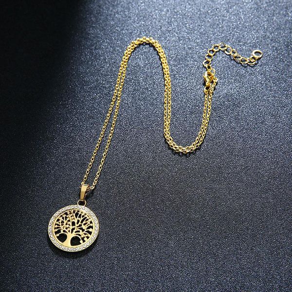 pendant necklaces tree of life necklace women round rhinestone fashion stainless steel jewelry, Silver
pendant necklaces tree of life necklace women round rhinestone fashion stainless steel jewelry, Silver
