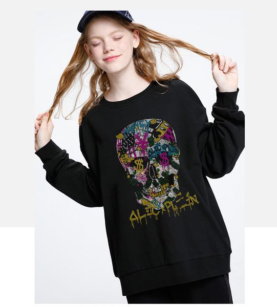 in hooded women hoodies with women's diamond hoodie stone 202h, Black 
in hooded women hoodies with women's diamond hoodie stone 202h, Black