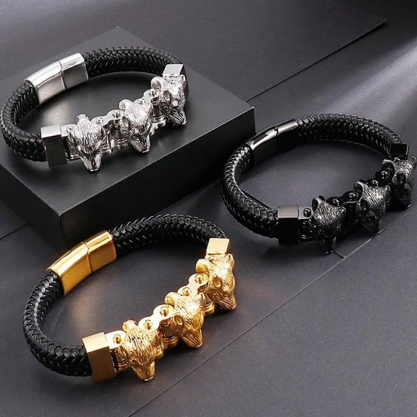 viking мужская из нержавеющей стали свиреплят из нержавеющей стали из кожаных браслетов кожаный браслет кожаный обертки браслет браслет готи, Golden;silver
viking мужская из нержавеющей стали свиреплят из нержавеющей стали из кожаных браслетов кожаный браслет кожаный обертки браслет браслет готи, Golden;silver