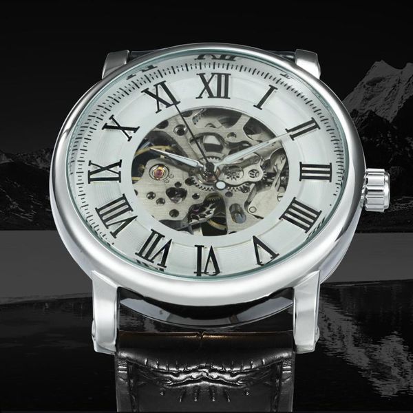 skeleton mens simple watch official casual mechanical watches men clock pu wristwatch leather strap male winner ruhho, Slivery;brown
skeleton mens simple watch official casual mechanical watches men clock pu wristwatch leather strap male winner ruhho, Slivery;brown