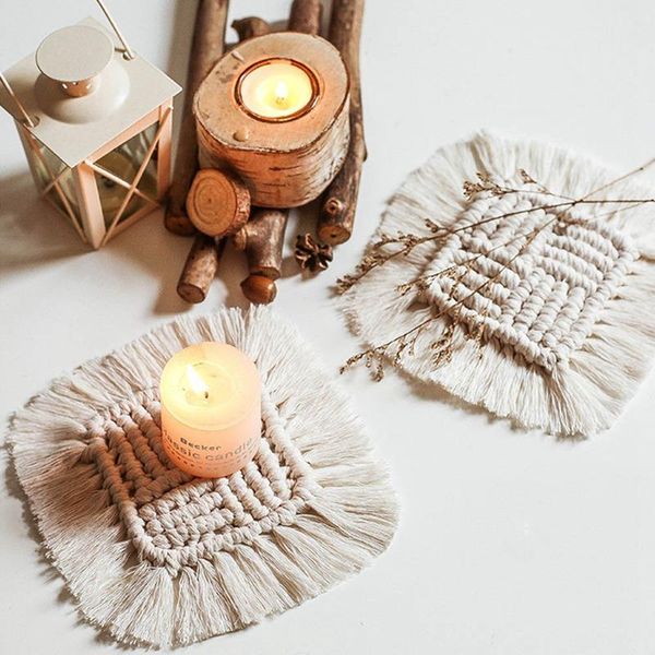 cup table mat handmade square heat-resistant thick water-absorbing dining table mat with tassel for kitchen
cup table mat handmade square heat-resistant thick water-absorbing dining table mat with tassel for kitchen