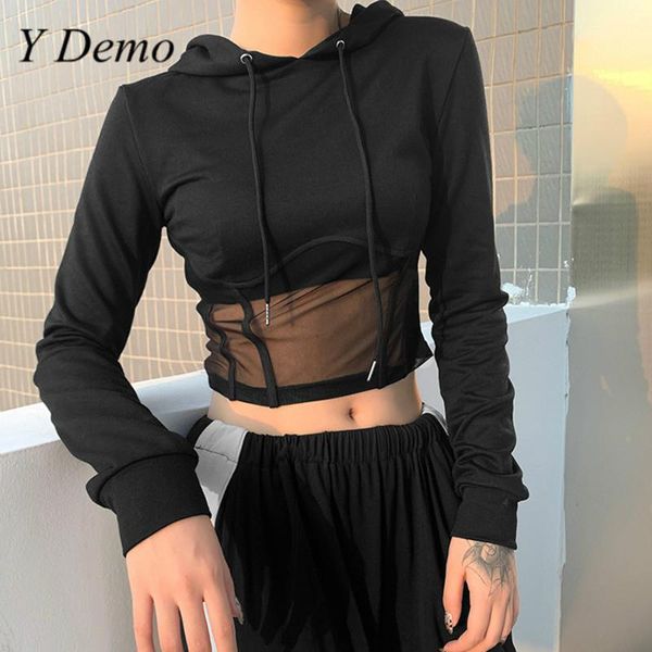 y demo casual long sleeve mesh hoodie women long sleeve hooded pullover female grunge outerwear, Black
y demo casual long sleeve mesh hoodie women long sleeve hooded pullover female grunge outerwear, Black