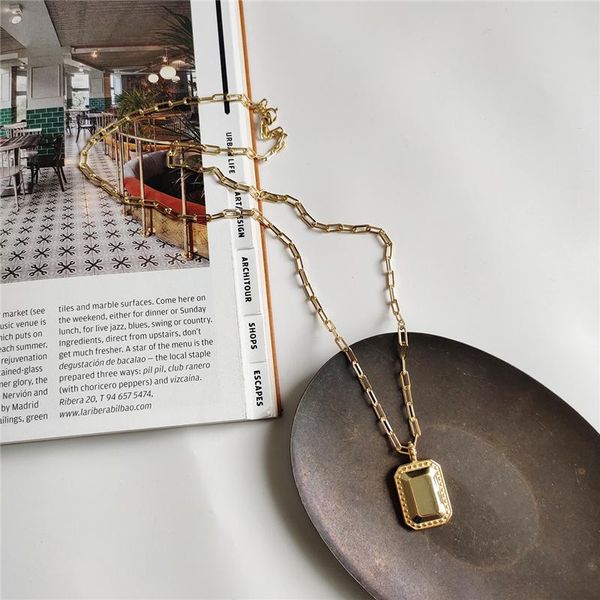 pendant necklaces gold rectangular 925 sterling sliver crude chain chokers minimalist necklace for women kolye collares collier, Silver
pendant necklaces gold rectangular 925 sterling sliver crude chain chokers minimalist necklace for women kolye collares collier, Silver