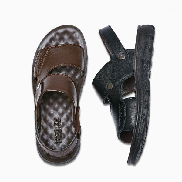 leather beach shoes men's sandals 2020 summer new thick bottom non-slip dad middle-aged dual-use wear sandals and slippers1, Black
leather beach shoes men's sandals 2020 summer new thick bottom non-slip dad middle-aged dual-use wear sandals and slippers1, Black