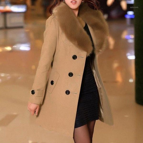womens double-breasted coat faux fur collar warm windbreaker slim fit overcoat with belt1, Black
womens double-breasted coat faux fur collar warm windbreaker slim fit overcoat with belt1, Black