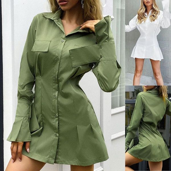 summer mini stand-up collar pleated waist shirt long dress party dress streetwear, Black;gray
summer mini stand-up collar pleated waist shirt long dress party dress streetwear, Black;gray