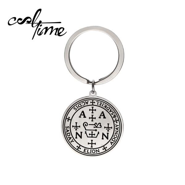keychains cooltime solomon logo magic amulet key ring stainless steel jewelry quality keychain friends christmas gifts, Silver
keychains cooltime solomon logo magic amulet key ring stainless steel jewelry quality keychain friends christmas gifts, Silver